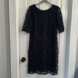 EUC Sandra Darren Navy Lace Dress Size 10